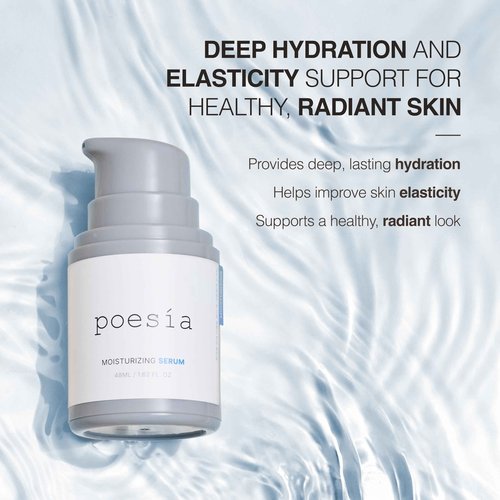 POESIA Hydro Hyaluronic Ampoule Serum – 3-Layer Hyaluronic Acid Complex for Deep Hydration | 48ml | Korean Glass Skin Glow | Clinically Proven +282% Moisture | Clean & Vegan Skincare