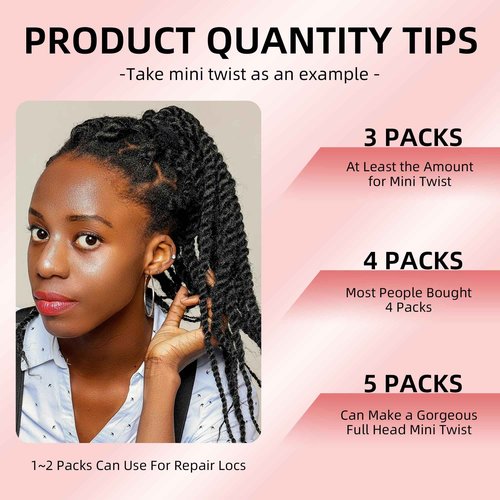 Stancia 12’’ Afro Kinkys Bulk Human Hair, Kinky Curly Human Hair Bundles, Hair Extensions for Braids, Dreadlock, Mini Twist, Micro Loc Repair (50g/pack)