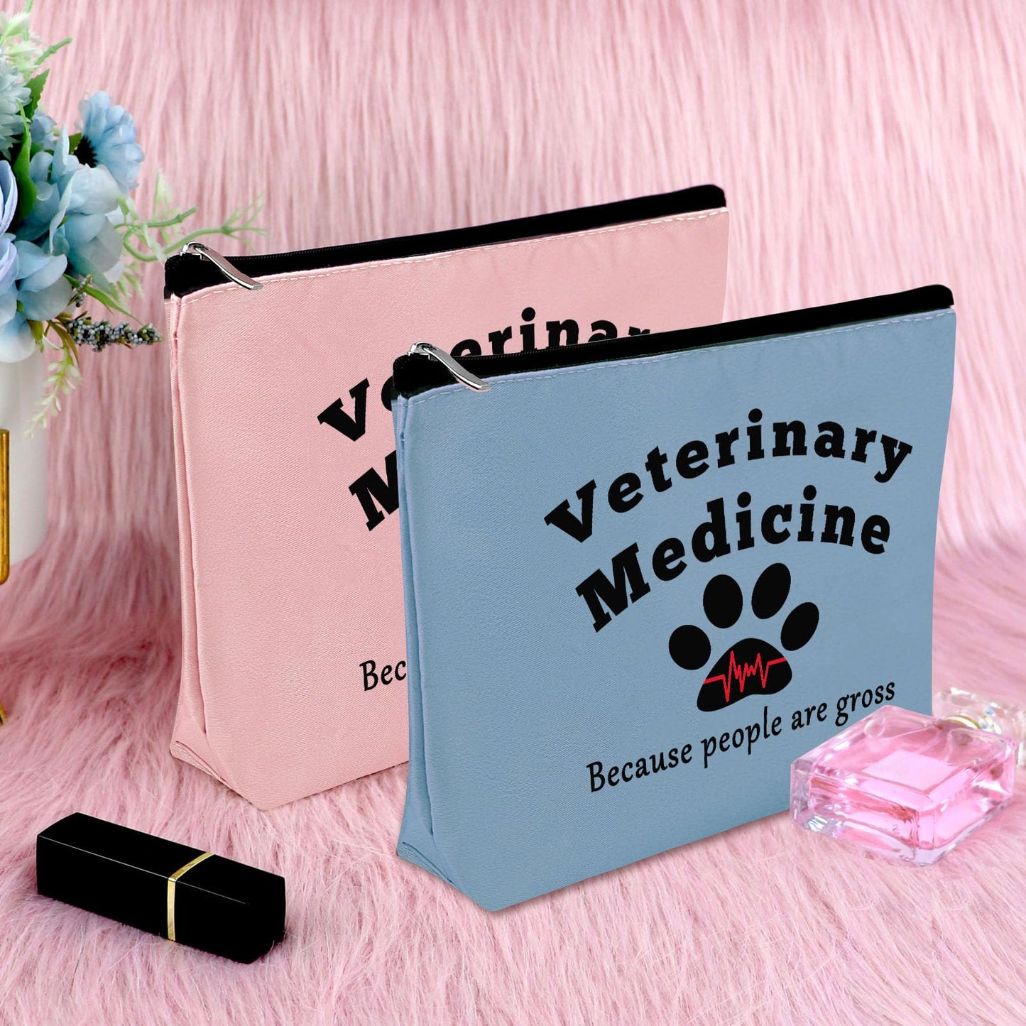 3Pcs Vet Tech Gift Veterinarian Appreciation Gifts Makeup Bag Vet Student Gift Cosmetic Bag Veterinary Medicine Gift for Women Veterinary Technician Gift Animal Rescue Gift Thanksgiving Christmas Gift