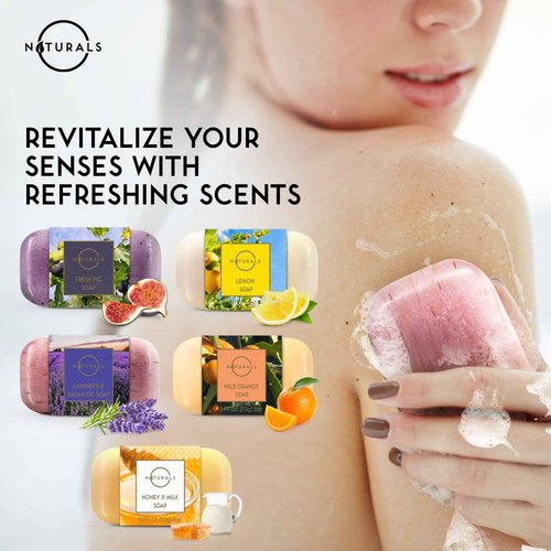 O NATURALS 100% Natural Bar Soap - Gift Set - Organic Ingredients & Essential Oils - Spa Gifts for Women & Men, Body Wash & Face Soap - 10PC Natural Soap Gift Set