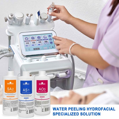 Elitzia 2 Set of Aqua Peeling Solution Hydro Facial Dermabrasion Machine Aqua Peel Serum Skin Care AS1 SA2 AO3 for Face Cleansing & Moisturizing 400ml/14.1Fl.oz (Set of 3 Bottles) ETYYS123