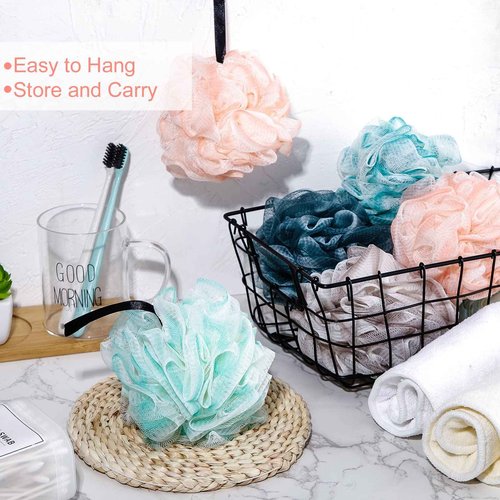 Sunnyray 24 Pack Bath Shower Loofah Sponge Pouf Body Scrubber Exfoliator Bath Sponge Body Scrubber for Men and Women Spa Gift