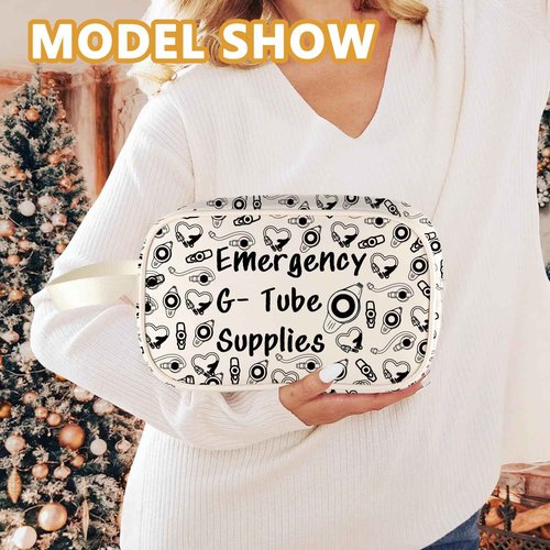 XYANFA Feeding Tube Bag Funny Dietician Gift Nurse Cosmetics Makeup Bag Critical Care Nursing Gift Emergency G Tube Supplies