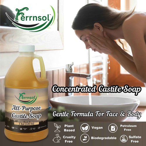 AP Castile Soap Liquid (1 Gallon) – Unscented, Fragrance-Free, Refill – Natural All-Purpose Soap for Home, Hands, and More – Gentle, Non-Toxic formula – 128oz - Made in USA