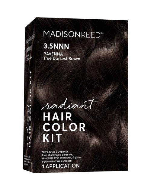 Madison Reed Radiant Hair Color Kit | 3.5NNN Darkest Brown-Black (Ravenna Brown) 100% Maximum Gray Hair Coverage | Permanent Hair Dye for Resistant Grays | PPD-Free & Ammonia-Free |1 Pack