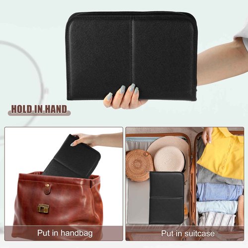 VOCOSTE Foldable Makeup Brush Holder, 29 Pockets Makeup Brush Organizer, Stand-up Makeup Brush Travel Bag Cosmetic Case, Portable Travel Makeup Brushes Case Handbag