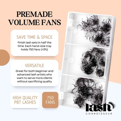 10D - C Curl 750 Fans Mixed Promade Fans Lash Extensions | TLC Lash Supplies 4D to 16D Premade Fans 7 mm to 16 mm Mixed Length Thin Base Premade Fans Eyelash Extensions (10D - C Curl, 11-12-13 mm)