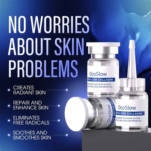 Freeze Dried Collagen for Face, Anti-Wrinkle Freeze Dried Nano Silk Collagen, Stem Cell Serum, Instant Face and Eye Lift (1set)