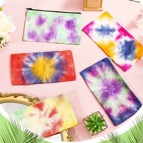 Silkfly 30 Pcs White Cotton Makeup Bags for Tie Dying Kit Items Things to Tie Dye Blank Cotton Cosmetic Bags Multi Purpose for Large Groups Party DIY Project(8.3 x 5.3 Inch)