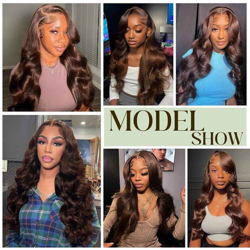 #4 Chocolate Brown Human Hair Bundles Body Wave 12 12 12 inch 100% Unprocessed Brazilian Virgin Hair Extensions 12A Quick Weave Bundles Human Hair Double Weft
