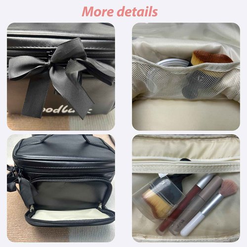 lllyan Travel Makeup Bag for Women, Large Capacity Makeup Portable Storage Bag, Flat Open Waterproof Storage, Toilet Bag Stand up Independent Compartment for Easy Access
