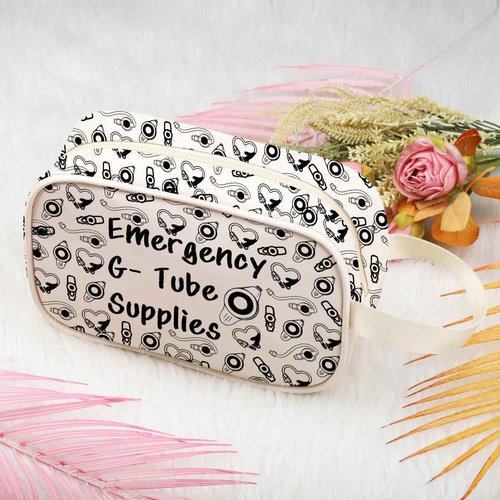 XYANFA Feeding Tube Bag Funny Dietician Gift Nurse Cosmetics Makeup Bag Critical Care Nursing Gift Emergency G Tube Supplies