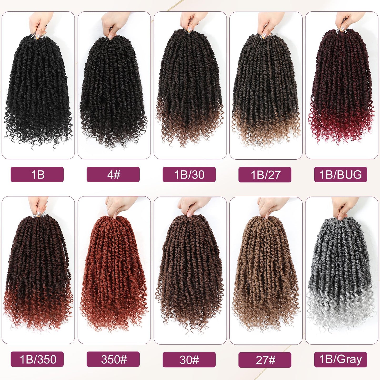 Passion Twist Crochet Hair,Passion Twist Hair 12 Inch,8 Packs Pretwisted Passion Twist Hair,Short Passion Twist Crochet Braids,Pre Looped Crochet Hair for Black Women(350#)