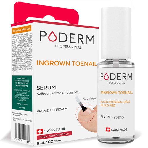 PODERM – 2 in 1 TOENAIL INTEGRAL RELIEVER – Soften Nail – Toe and Fingernail Pain Reliever – Emollient properties - 100% Natural Ingredients and Vegan – Quick & Easy – Swiss Made
