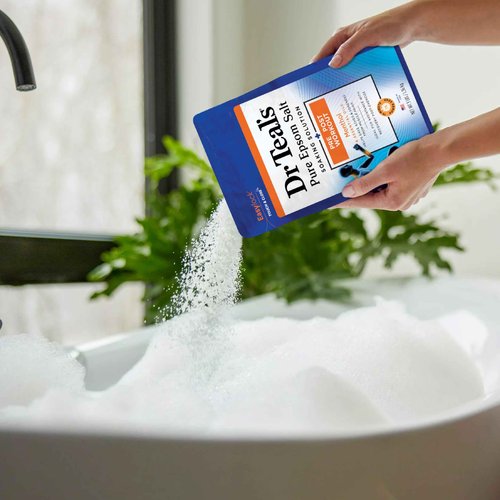 Dr Teal's Epsom Salt Magnesium Soak, Pre & Post Workout with Menthol & Essential Oils, 3 lbs (Pack of 4)