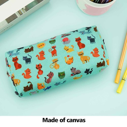 LParkin Cute Cat Pencil Case Pouch Make Up Case Stationary Kawaii Pencil Box Teacher Gift Gadget Bag Cosmetic Bag