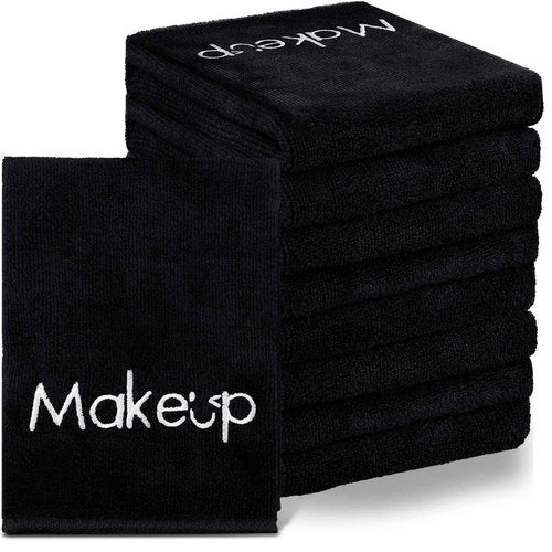 Shimeyao 20 Pack Makeup Towels Black Makeup Washcloths for Face Microfiber Remover Cloth 13x13 Inch Quick Dry Face Towels for Cleaning Hand