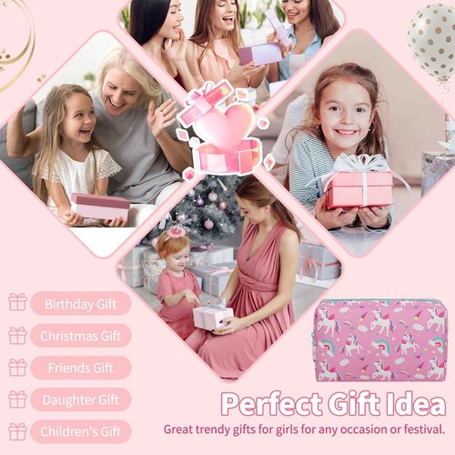 onemoky Small Makeup Bag for Girls, Cute Makeup Bag Travel Makeup Organizer Bag, Birthday Gifts for Girls 4 5 6 7 8 9 10 11 12 13 14 15 16 Years Old, Graduation Gifts for Teen Sister Daugther Friend