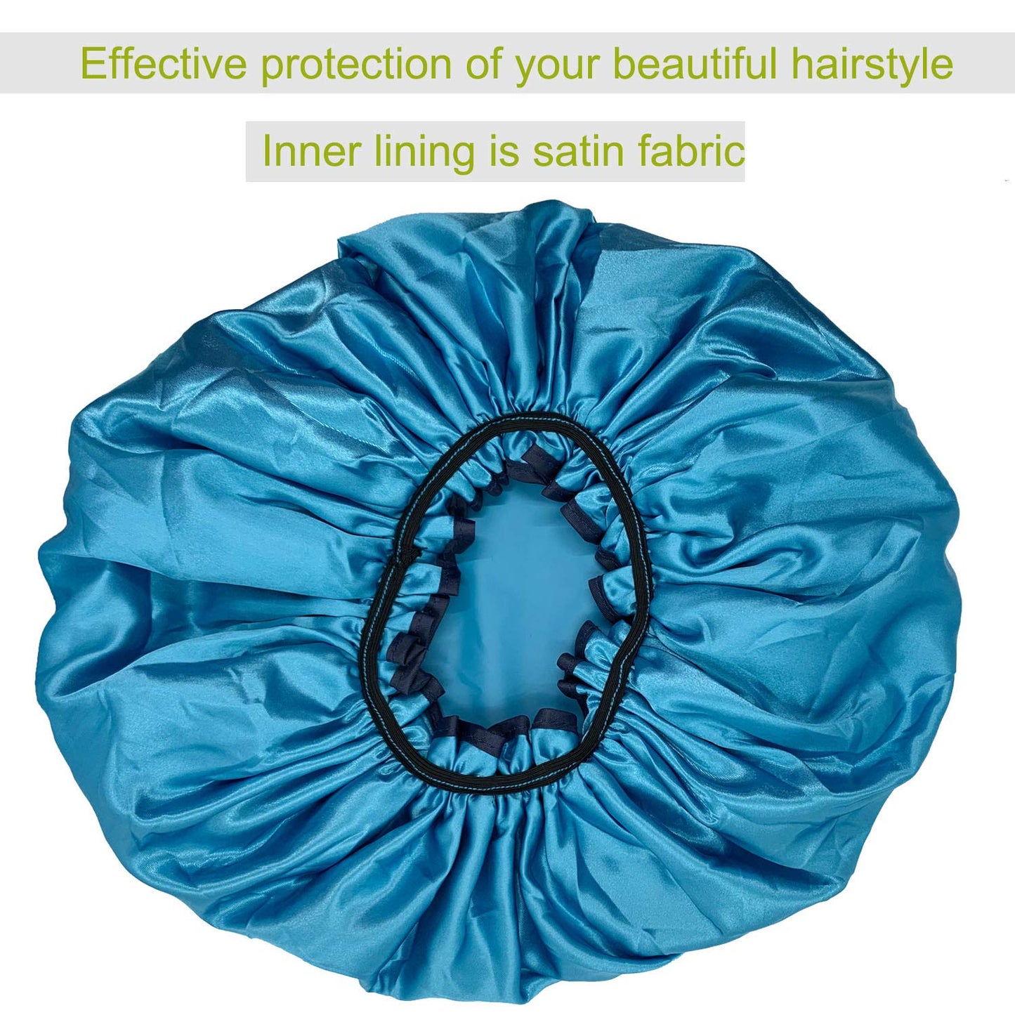 ELEBOX Premium Collection Super Jumbo Shower Cap for Braids Double-Layer Satin Waterproof Reusable Bonnet Sleep Cap