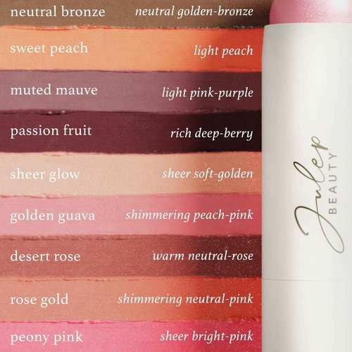 Julep Skip The Brush Cream to Powder Blush Stick Trio - Blendable and Buildable Color - 2-in-1 Blush and Lip Makeup Stick, Rose Gold, Neutral Bronze, Sheer Glow