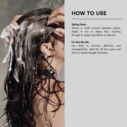 PREVIA Defining Hair Paste - Matte Hair Gel with Medium Hold for All Hair Types - Anti-Static, Flexible Hold Hair Styling Product with Natural Citrus Fragrance - Paraben-Free - 3.38 oz