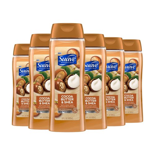 Suave Essentials Body Wash Bundle with Milk & Honey and Cocoa Butter Scents, 18 Oz Packs of 6