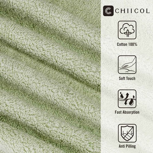 Chiicol Wash Clothes for Bathroom - Cotton Face Towels Washcloths Bulk for Men or Women, 12 Pack Ultra Soft Bath Towels Set, Absorbent Hotel-Spa-Kitchen Multi-Purpose Face Cloth, Bath Wash Rags