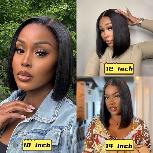 aibasi 100% Human Hair Bob Wig - Natural Burgundy Short Style, Fluffy & Face-Slimming, 13x4 HD Lace Front Bob Wig Human Hair Comfortable Breathable, Heat-Stylable & Easy Care 200% Density