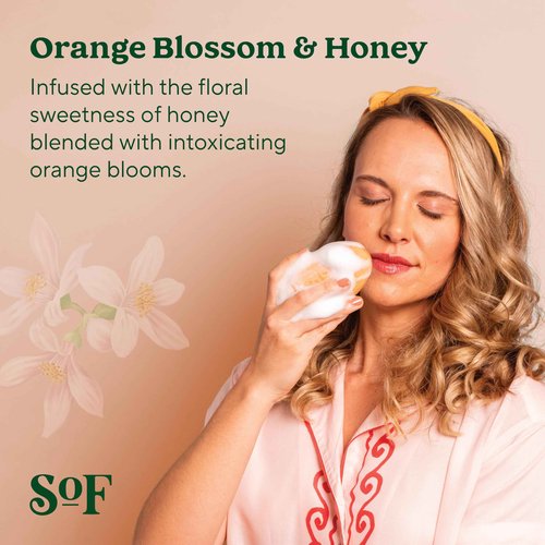 SoF Triple Milled Bar Soap - With Coconut Oil & Organic Shea Butter- Vegan & Non GMO- Free From Phthalates, Sulfates & Parabens- Orange Blossom & Honey - 6 oz Bar 4 Bars
