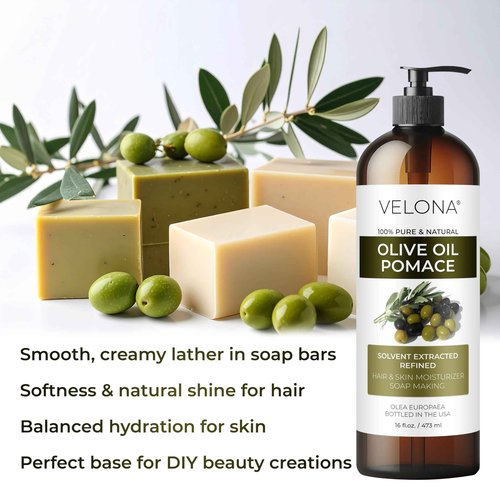 velona Olive Pomace Oil 32 Fl Oz | 100% Pure and Natural Carrier Oil | Refined | Skin, Hair, Body & Face Moisturizing | Use Today - Enjoy Results.