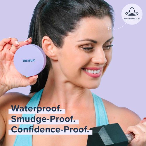 TRUHAIR Root & Scalp Cover Up Pressed Powder Compact, Waterproof, Weightless Hair Coverage & Bald Spot Concealing, Root Touch Up Hair Color for Gray Coverage & Thinning Areas, 0.35 Oz (Dark Brown)