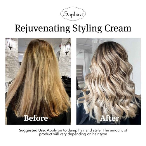 Saphira Rejuvenating Styling Cream, Frizz Control Hair Smoothing Cream and Styling Formula with 26 Dead Sea Minerals, Finishing Cream for Medium to Firm Hold, Sulfate-Free, Paraben-Free, 8.5 Ounce