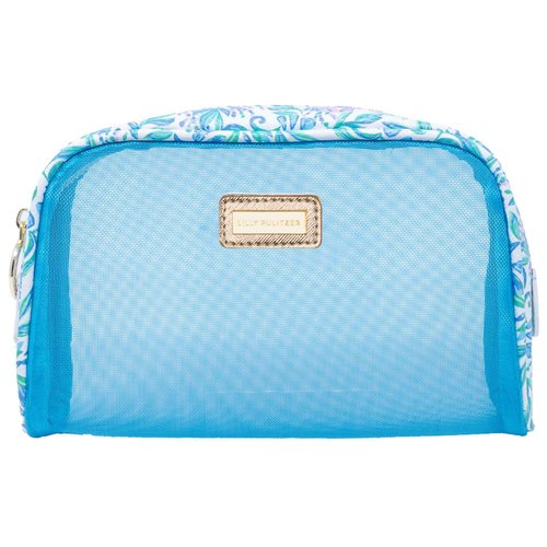 Lilly Pulitzer Clear Zipper Pouch, Cute Pencil Case for Adults, Travel Toiletry Bag, Small Pouch Bag for Supplies, Makeup or Toiletries, Just a Pinch