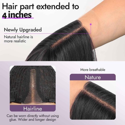 Eawwii Ombre Blonde Wig for Women Long Wavy 4x1 Lace Natural Hairline Glueless for Beginners Middle Part Synthetic for Daily Party Use 26Inch