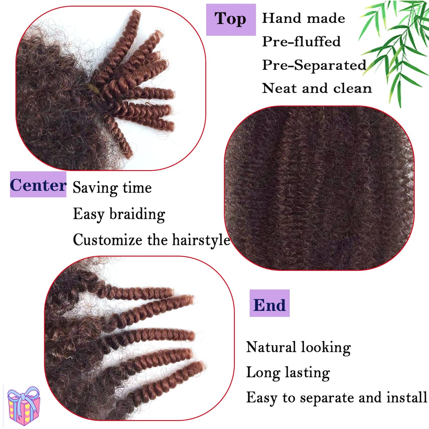 Paraglame Springy Afro Twist Braiding Hair for Soft Locs, Pre-Separated Marley Hair for Faux Locs, Marley Twist Braiding Hair Afro Twist Crochet Hair For Black Women (16Inch, T350)