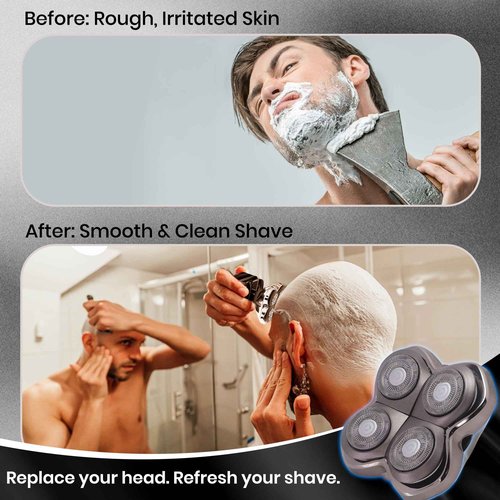 2 Pack Pro 4 Shaver Replacement Heads for Sk*l Pitbulls Gold PRO, Silver PRO, Platinum PRO, Floating 4 Heads for a Fast, Close and Smooth Shave