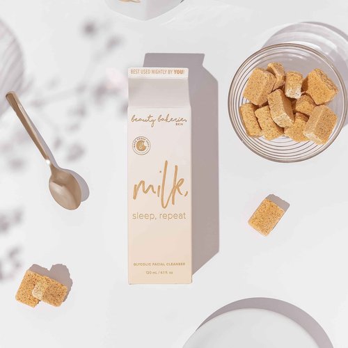 Beauty Bakerie Milk, Sleep, Repeat Glycolic Facial Cleanser, Face Wash Makeup Remover for Skin Care, 4.1 oz.