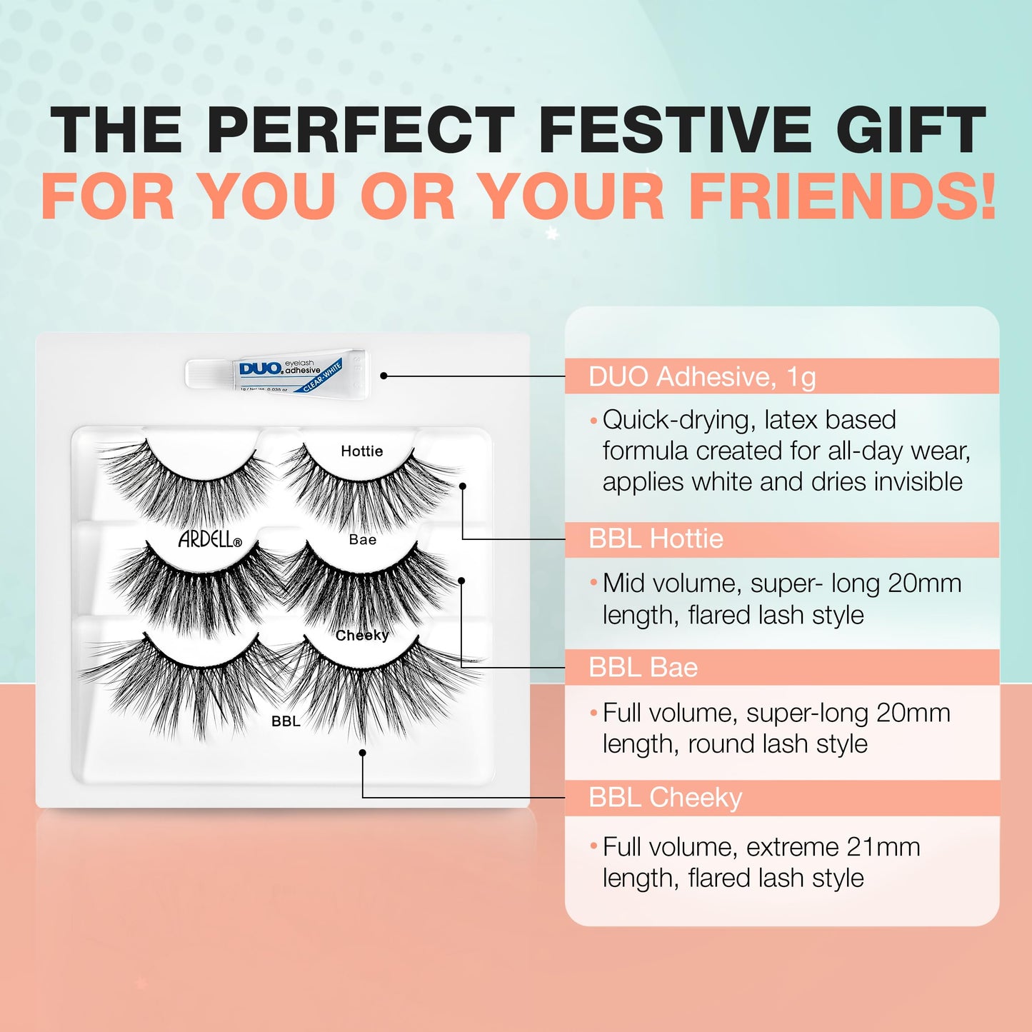 Ardell BBL Big Beautiful lashes Holiday 3-pair Gift Set, BBL Hottie, BBL Bae and BBL Cheeky, 1-pack