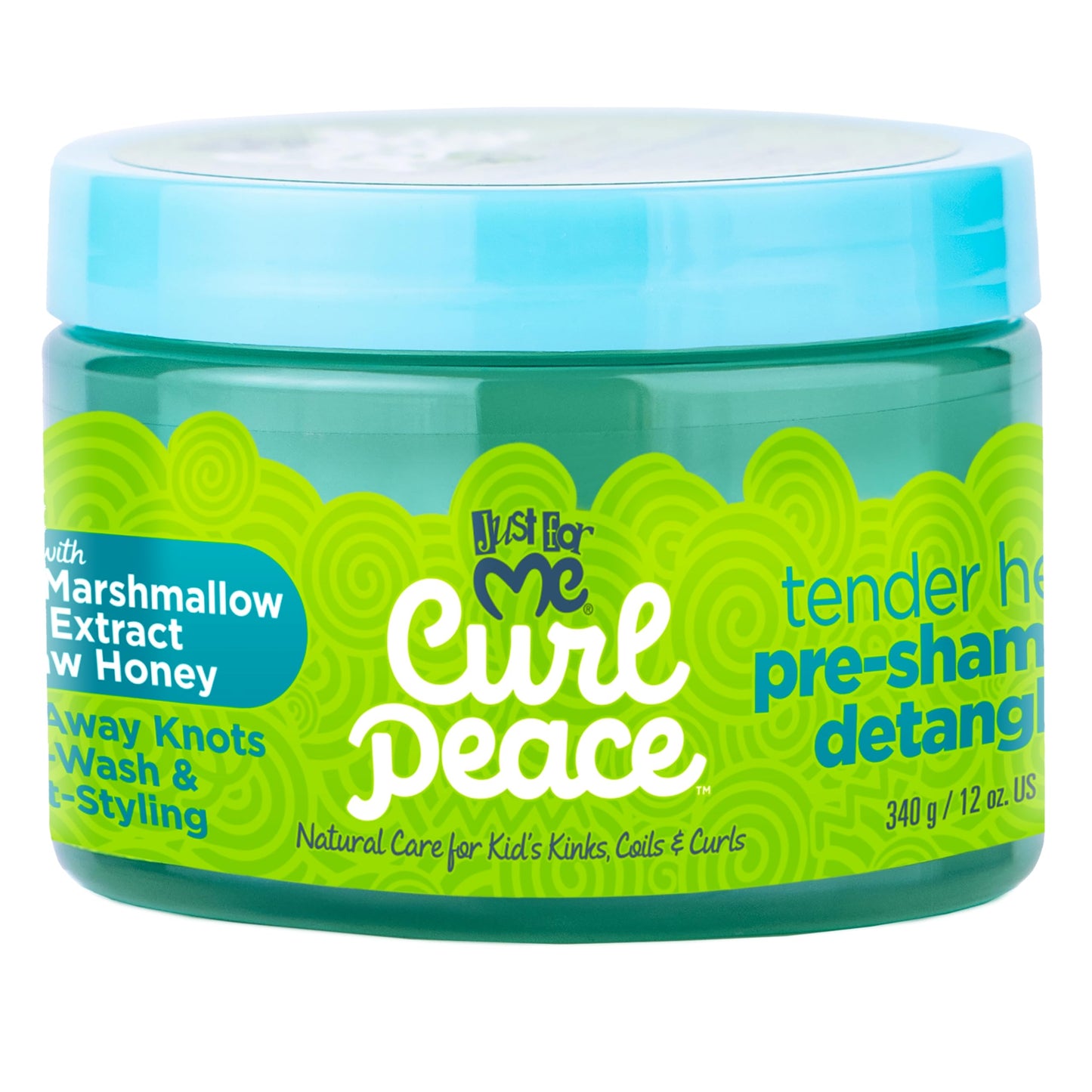 Just For Me Curl Peace Tender Head Detangling Treatment - Rinses Away Knots, Pre-Wash, Post-Styling, Contains No Parabens, Sulfates, Mineral Oil, Petrolatum, or Animal Testing, 12 oz