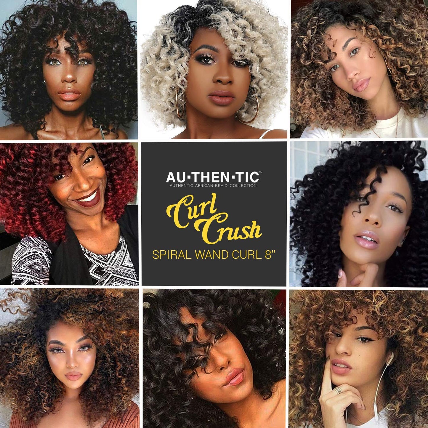 6 Bundle (3 Pack) 8 Inch AU-THEN-TIC 2X Spiral Wand Curl Crochet Braids Jamaican Bounce Curly for Black Women Syntheric Hair Extensions FreeKalon Fiber (3-Pack, T1B/30-tipped Off Black & LightAuburn)