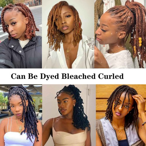8 Inch 0.4cm Thickness Dreadlock Extensions Human Hair 30Strands 100% human hair Full handmade Loc Extensions Human Hair Can Be Curled and Bleached Dreads Extension for Men Women #27