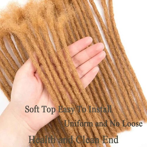 8 Inch 0.4cm Thickness Dreadlock Extensions Human Hair 30Strands 100% human hair Full handmade Loc Extensions Human Hair Can Be Curled and Bleached Dreads Extension for Men Women #27