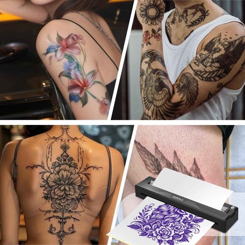 2026 New Tattoo Stencil Printer for Tattoo Beginners&Artists,Portable Wireless Bluetooth Thermal Inkless Tattoo Printer Machine Compatible with Phone/Pc,with 3pcs Tattoo Paper and Thermal Paper