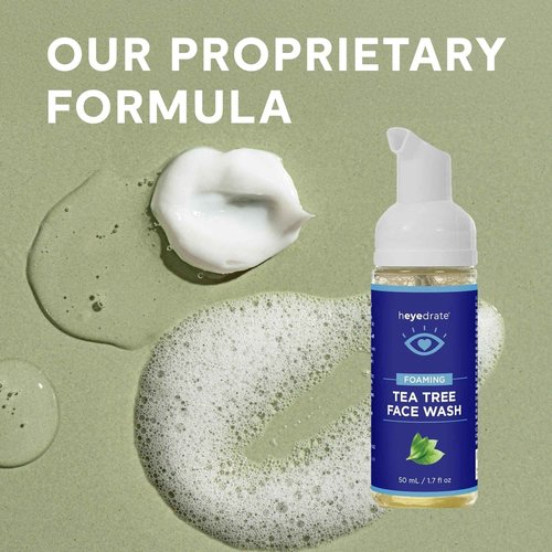 Gentle Tea Tree Oil Foaming Face Wash and Eyelid Cleanser - 1.7oz - Formulated with Aloe Vera to Soothe and Refresh Eyelids (Packaging May Vary)