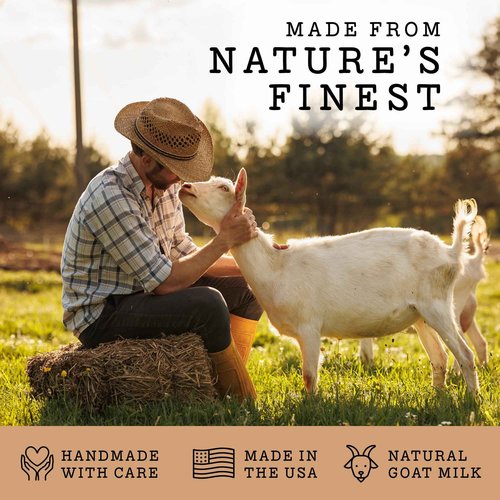 LOVERY Gifts for Women, Handmade Goat Milk Soap Made in USA With Organic Shea Butter - Oatmeal Goats Soap Bar, All Natural Soap Bar Made with Organic Goat Milk - 3 Pack