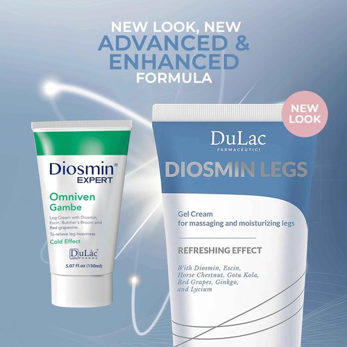 Dulàc - Diosmin Legs 5.07 Fl Oz - Varicose Veins Treatment for Legs, Gel Cream for Circulation and Spider Veins, Cooling Effect Diosmin and Horse Chestnut Cream for Leg Swelling Relief