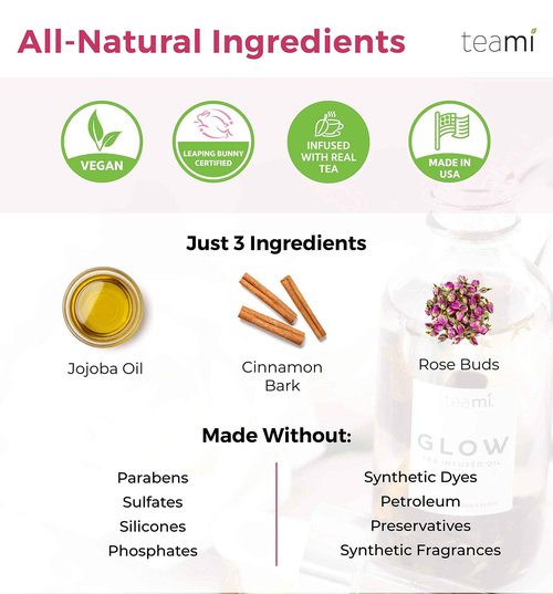Teami Glow Jojoba Face Oil for Women with Coconut Oil, Camellia Seed & Vitamin E Oil for Skin - Facial Oil Cleanser for Sensitive, Normal, Oily & Dry Skin (2oz)