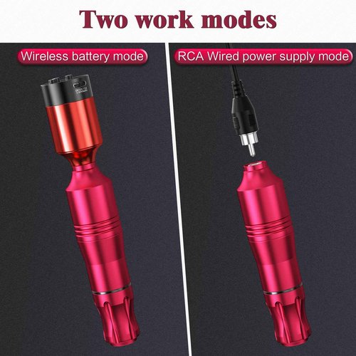 Tattoo Gun,Wireless Tattoo Gun Starter kit Complete Rotary Tattoo Pen Machine kit with 20pcs Cartriadge Needles Wireless Tattoo Power Supply for Beginners and Artists.Kulwoyi