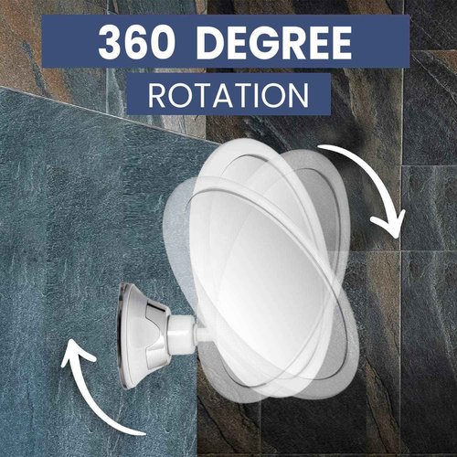 MIRRORVANA 3X Magnifying Round Shower Mirror for Fogless Shaving with Strong and Sticky Suction Cup, Shatterproof Surface and 360° Swivel - 6.7" Diameter