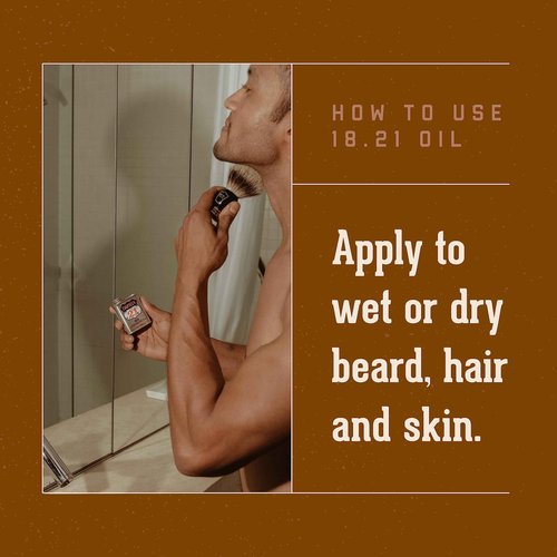 18.21 Man Made Absolute Mahogany & Spiced Vanilla Beard, Hair & Skin Oil 2-Set Bundle, All Hair & Skin Types for Men, Strengthens and Moisturizes in a Manly Aroma